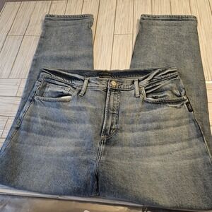 Silver 90s Boyfriend Jeans Womens 34x27 High Rise Blue Stretch Denim Pants